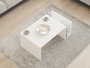 AUCUNE Mesa de centro MEMO Blanca con tapa elevable y almacenamiento